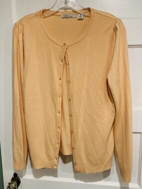 Mercer Street Studio Peach Women’s M Button Front Lightweight Acrylic Cardigan